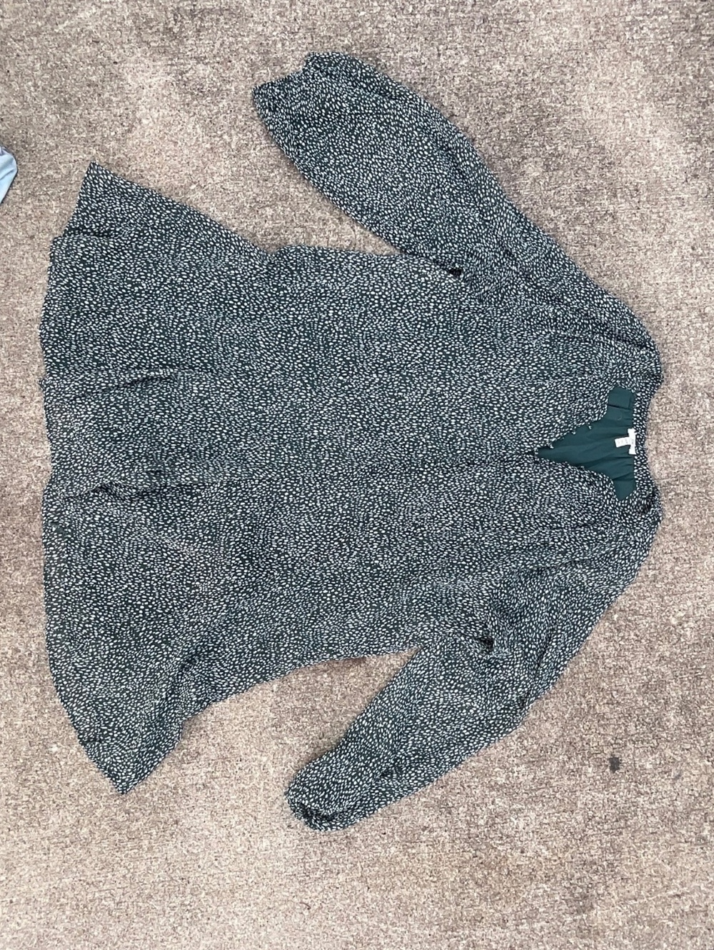 Joie dark green spotted long sleeve blouse Size XXL